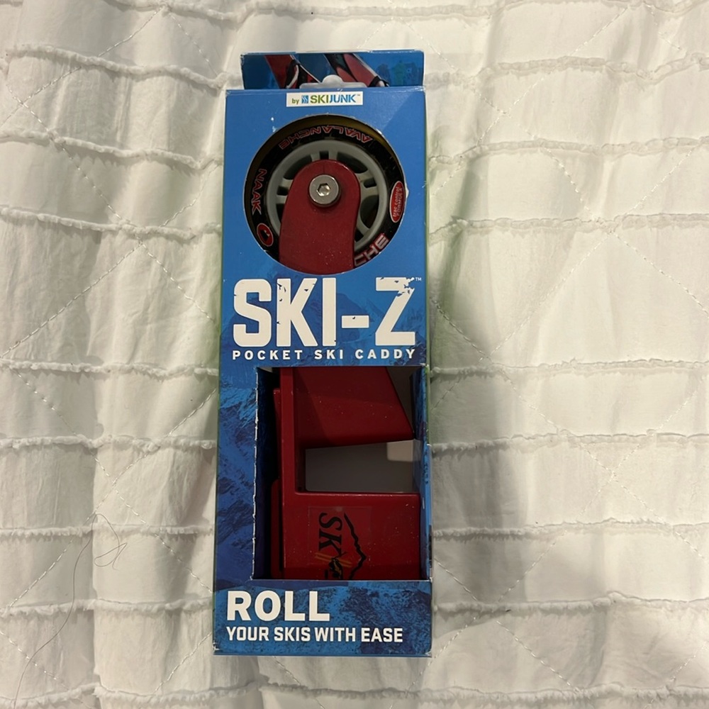 Ski-Z Pocket Ski Caddy Roll Your Skis.  Ski Holder Skiing Winter Sports NEW